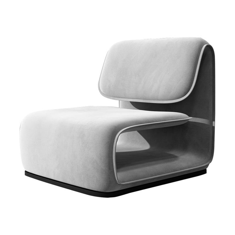 31.49" High Velvet Armless Chair Metal Frame Chair for Living Room