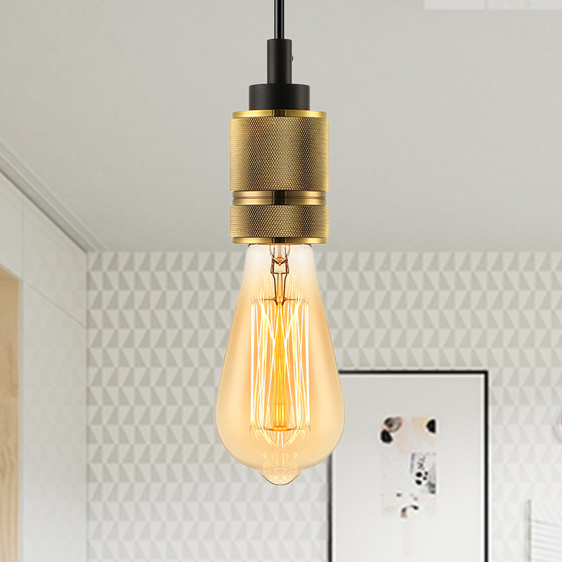 1 Kopfmetall -Suspensionslampe Vintage -Stil Golden Exponse Exponse Lampe Schlafzimmer Mini Deckenleuchte