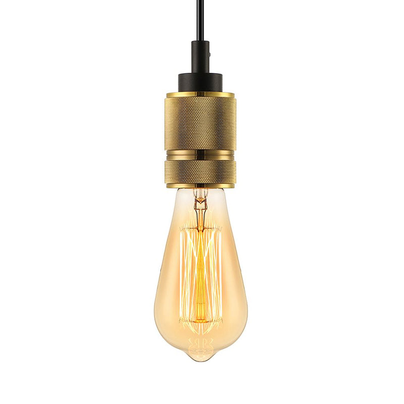 1 lampe à suspension en métal de tête Vintage Vintage Golden Exposed Balb Bedroom Mini plafond Aménagement