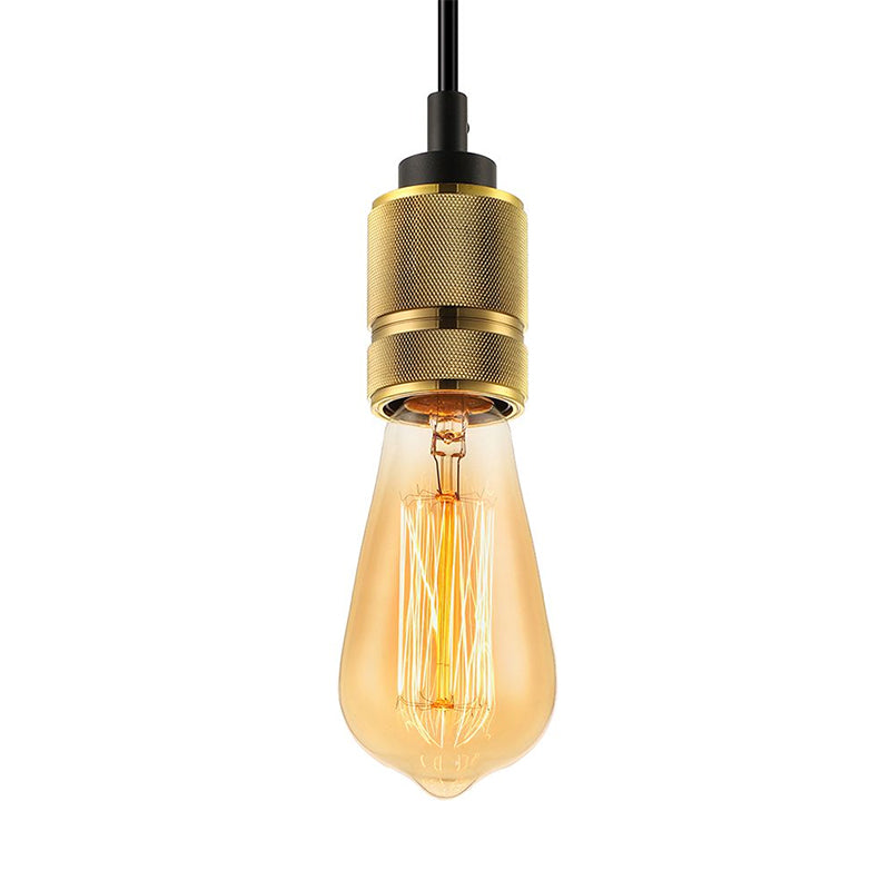 1 lampe à suspension en métal de tête Vintage Vintage Golden Exposed Balb Bedroom Mini plafond Aménagement