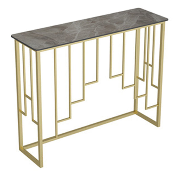 Glam Stone Console Table 12" W Rectangle Accent Table for Hall