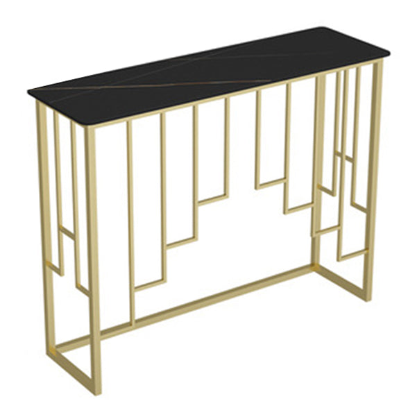 Glam Stone Console Table 12" W Rectangle Accent Table for Hall