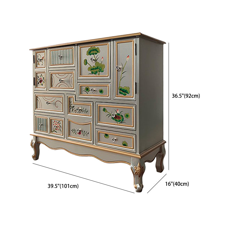 Nautical Wooden Storage Chest Bedroom Horizontal Chest with 3 Drawers