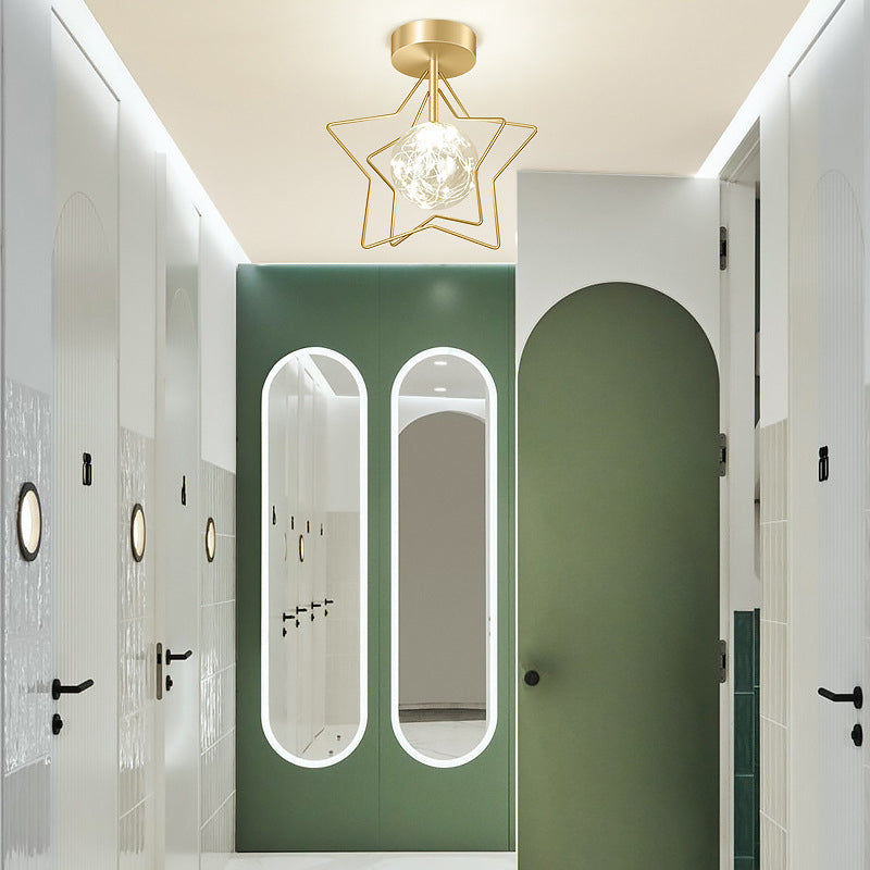 Star Flush Mount Lighting Modernism Metal Ceiling Light for Home