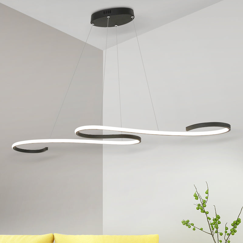 Twist Pendant Nordic Acrylic LED Pink/Black/White Hanging Ceiling Light in Warm/White/Natural Light