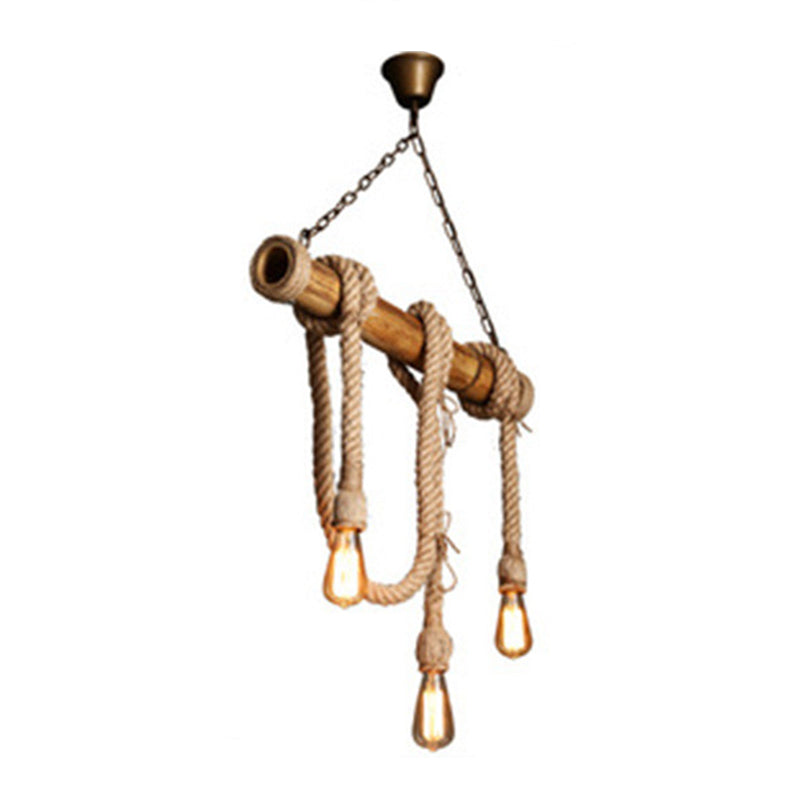 Industrial Style Island Lights Metal 3/6 Lights Pendant Light in Brown