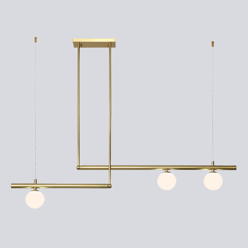 Modern Style Linear Shape Island Light Metal 1/2/3/4 Lights Island Lamps in Black and Gold