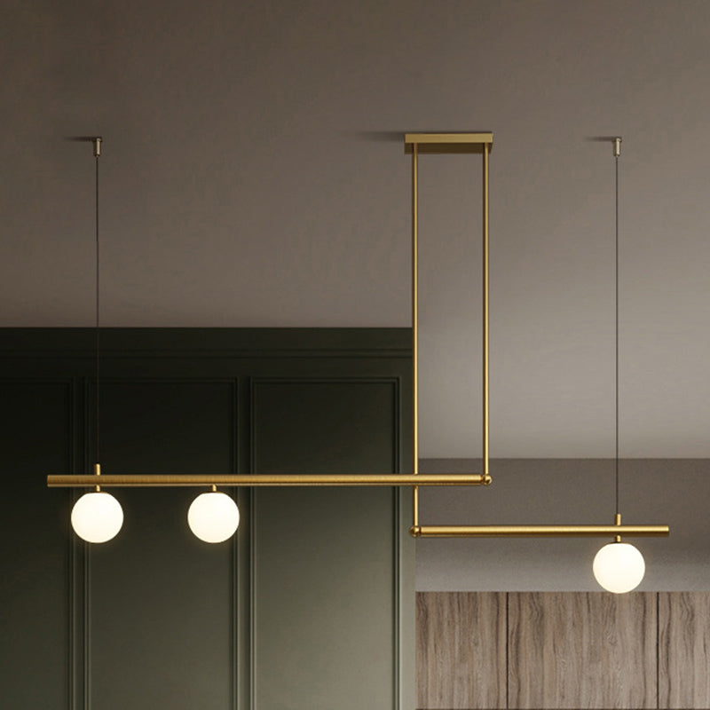 Modern Style Linear Shape Island Light Metal 1/2/3/4 Lights Island Lamps in Black and Gold