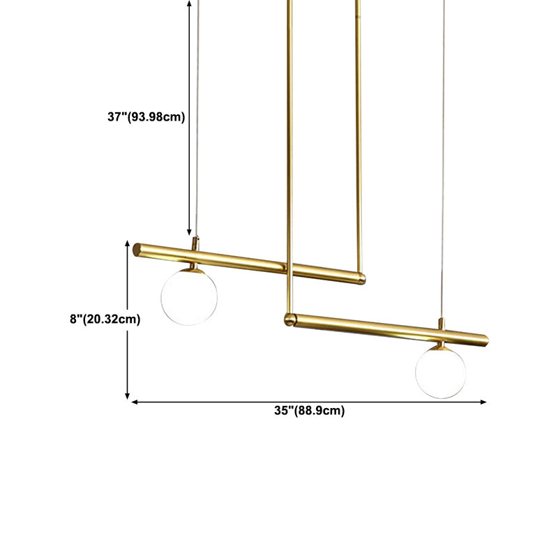Modern Style Linear Shape Island Light Metal 1/2/3/4 Lights Island Lamps in Black and Gold