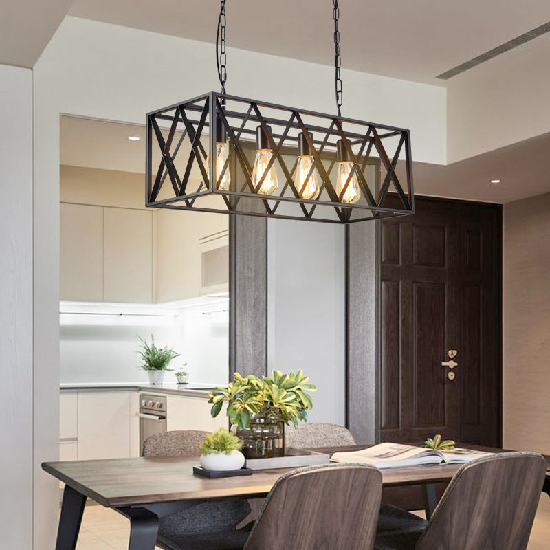 Industrial Island Pendant Lights Metal Multiple-Light Island Pendant Lighting