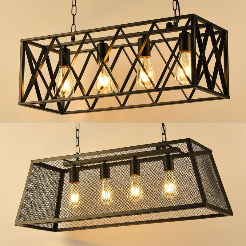 Industrial Island Pendant Lights Metal Multiple-Light Island Pendant Lighting