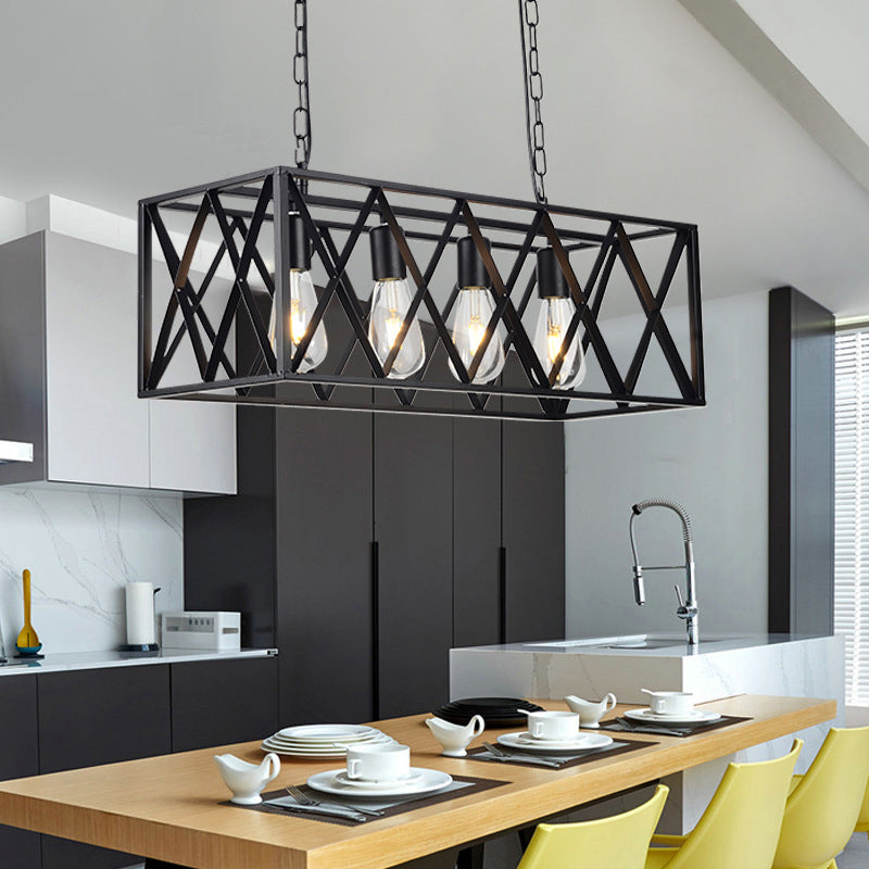 Industrial Island Pendant Lights Metal Multiple-Light Island Pendant Lighting