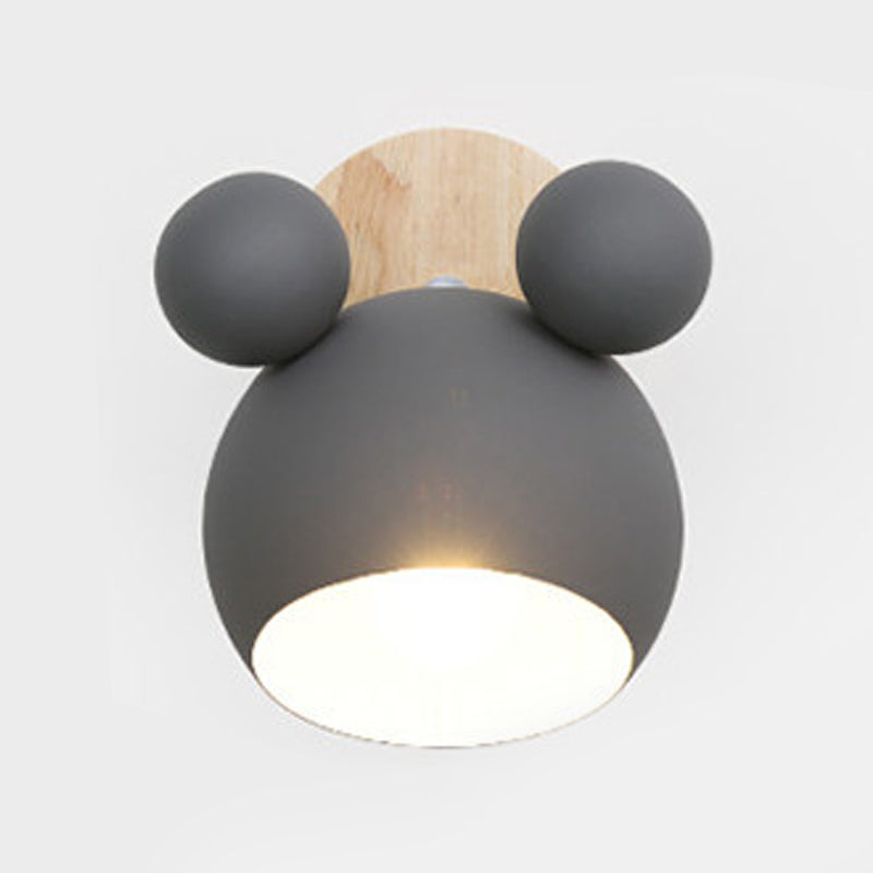 Macaron Wall Lamp 1-Light Wall Mount Lamp with Wood for Kid's Room