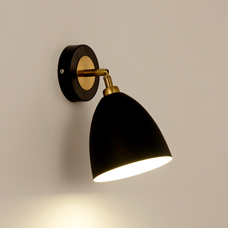 Nordic Style Iron Wall Light Cone Shape Adjustable Wall Lamp for Living Room