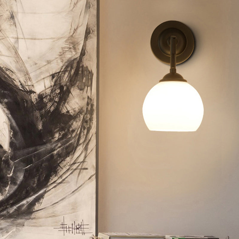 Industrial Style Wall Sconce Grass 1 Light Sconces in Black for Living Room