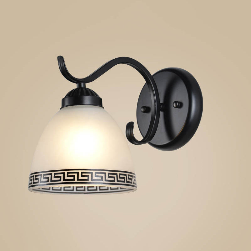 Industrial Style Wall Sconce Grass 1 Light Sconces in Black for Bedroom