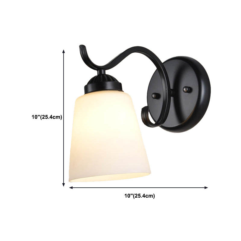 Industrial Style Wall Sconce Grass 1 Light Sconces in Black for Bedroom