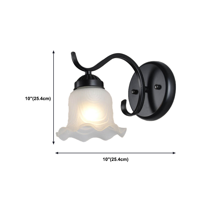 Industrial Style Wall Sconce Grass 1 Light Sconces in Black for Bedroom