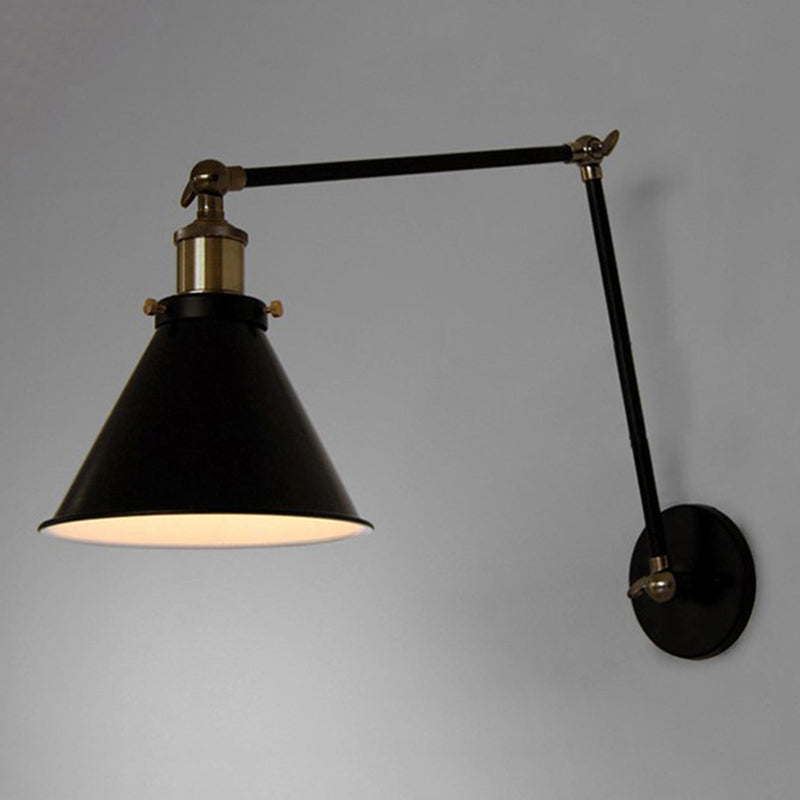 Industrial Style Cone Shape Wall Sconce 1 Light Sconces for Bedroom
