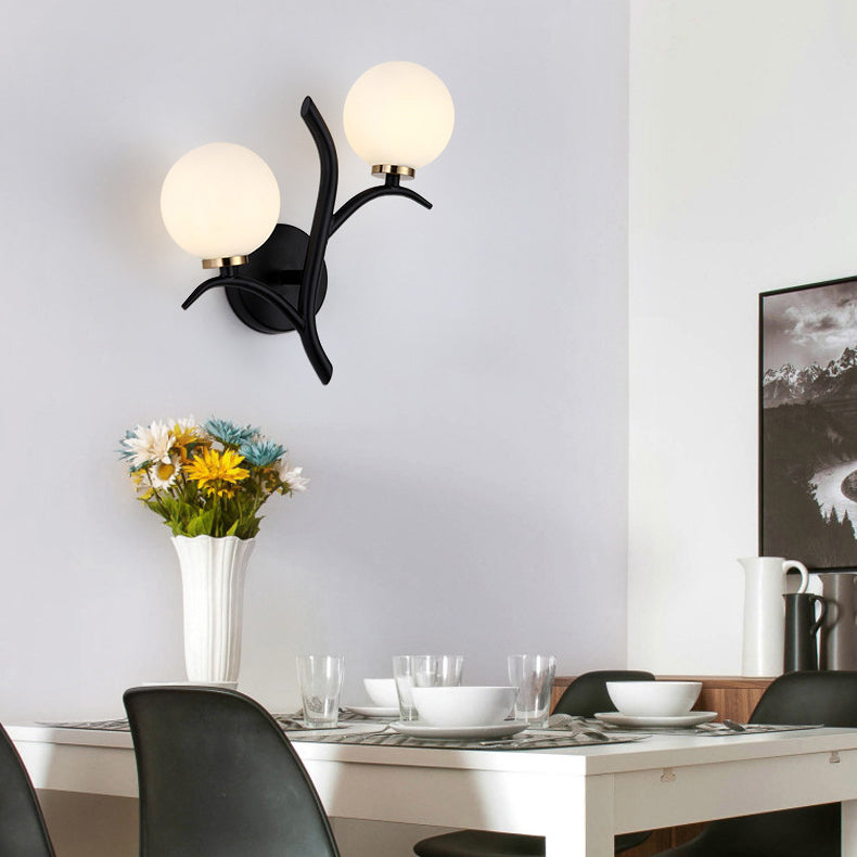 Glass Ball Shade Wall Lighting Fixtures Simple Wall Light Sconce for Bedroom
