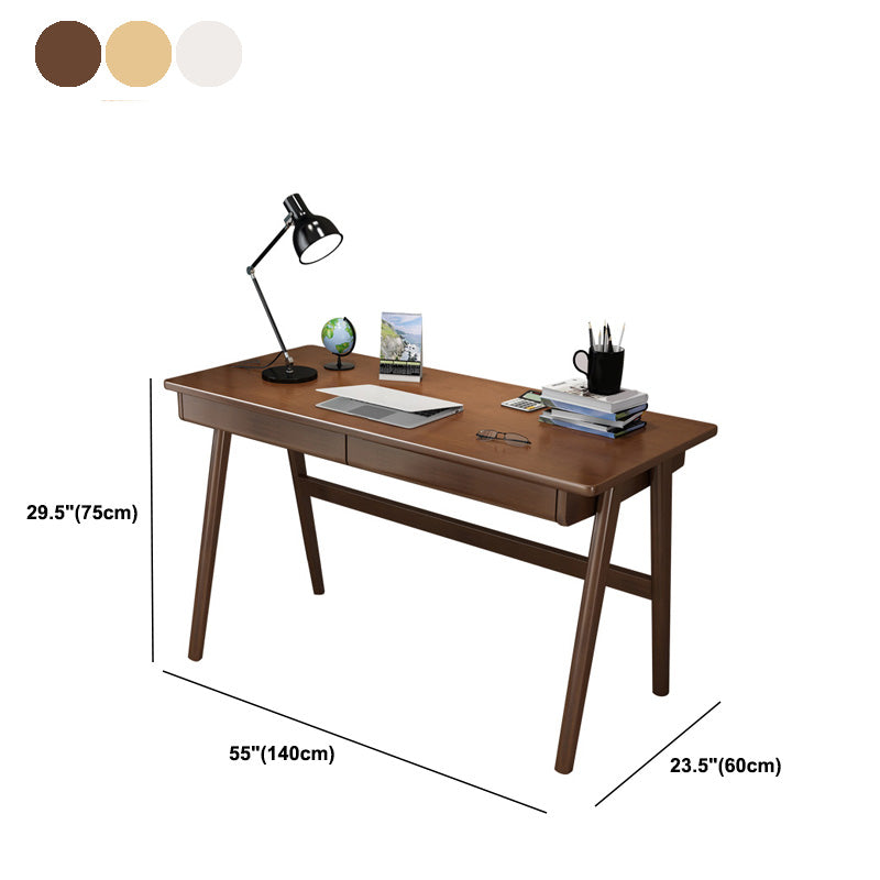 Contemporary Wood Office Desk 29.52" H Writing Desk With 2 Drawers