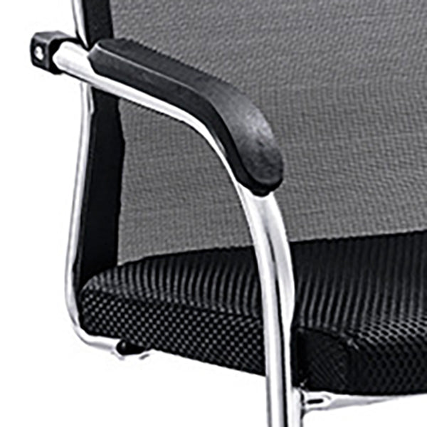 18" Wide Contemporary Desk Chair No Wheels Breathable AirGrid Office Chair