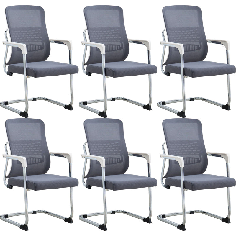 Gray Contemporary Arm Chair Breathable AirGrid Upholstered Desk Chair