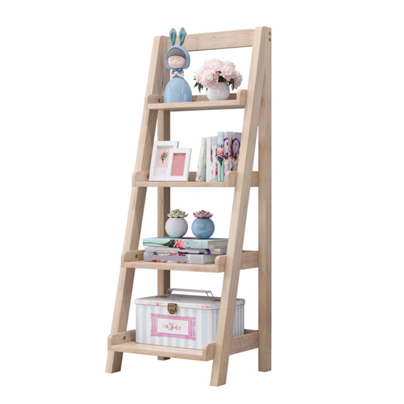 4 Shelves Ladder Bookshelf Modern Wood Bookshelf 55.1" H X 14.2" W