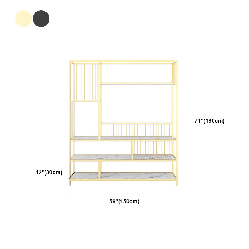 Open Back Shelf Bookcase 5 Levels with Rectangular Shelves Shelf 71" Tall