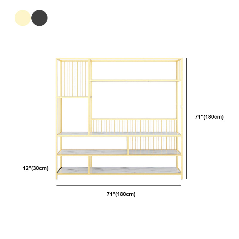 Open Back Shelf Bookcase 5 Levels with Rectangular Shelves Shelf 71" Tall