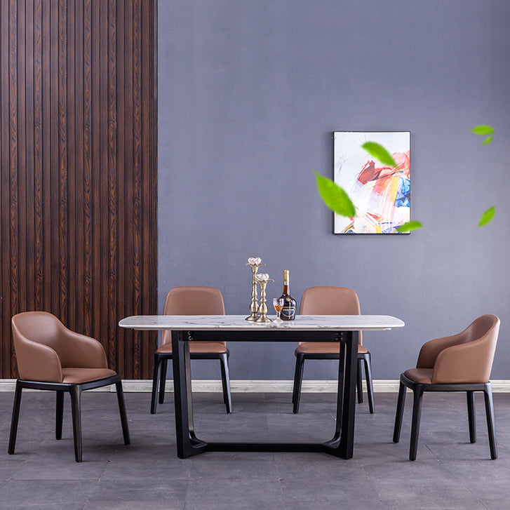 Solid Back Chair Wood Scandinavian Dining Kitchen Room Arm Chair