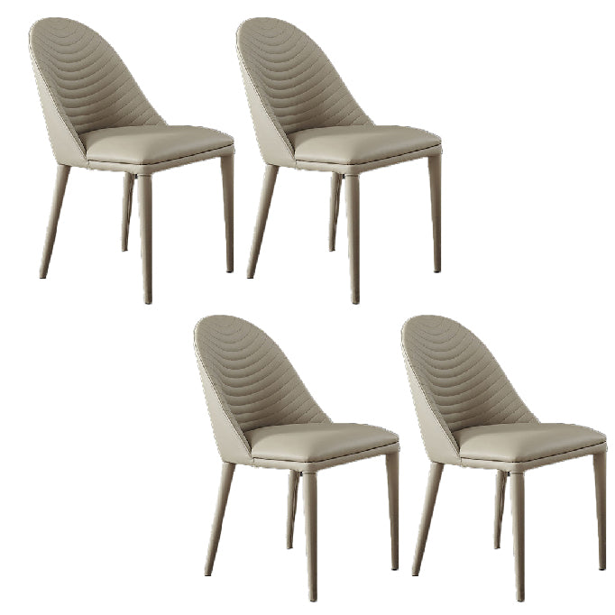 Contemporary Style Dining Chairs Armless Dining Chairs with Metal Legs for Kitchen