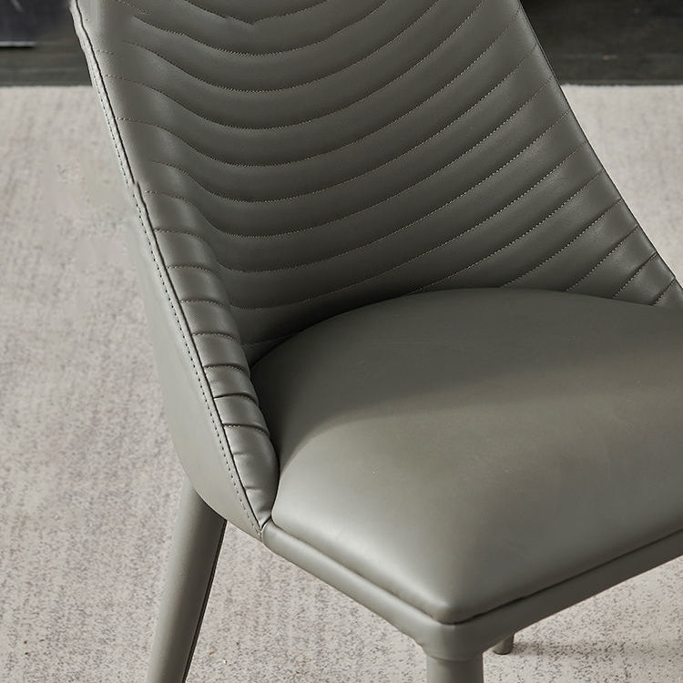 Contemporary Style Dining Chairs Armless Dining Chairs with Metal Legs for Kitchen