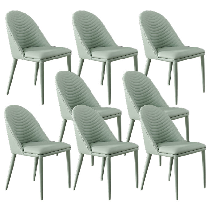 Contemporary Style Dining Chairs Armless Dining Chairs with Metal Legs for Kitchen