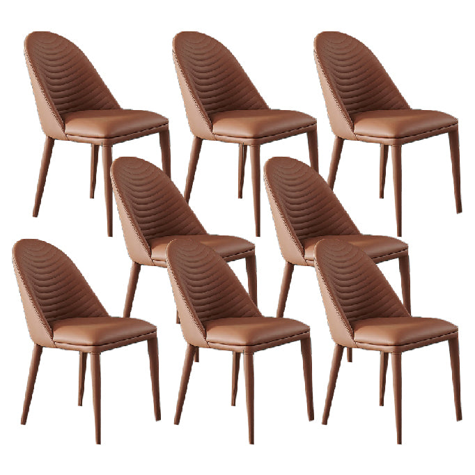 Contemporary Style Dining Chairs Armless Dining Chairs with Metal Legs for Kitchen