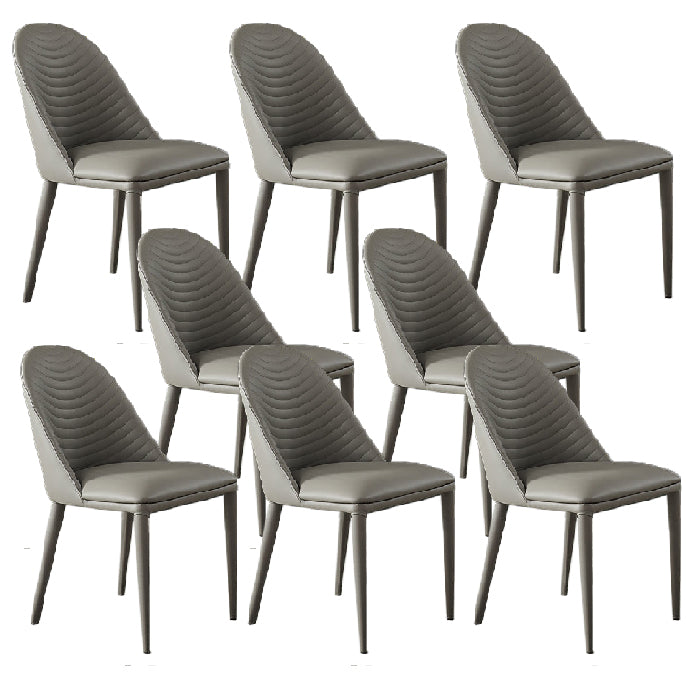 Contemporary Style Dining Chairs Armless Dining Chairs with Metal Legs for Kitchen