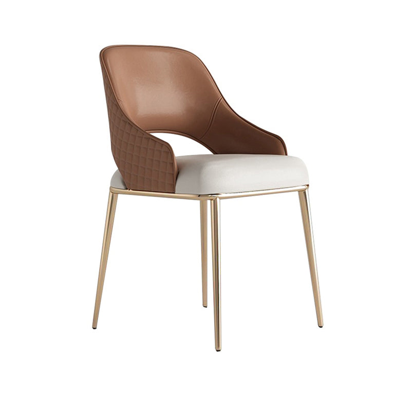 Upholstered Side Chair Glam Style Open Back Dining Accent Chair