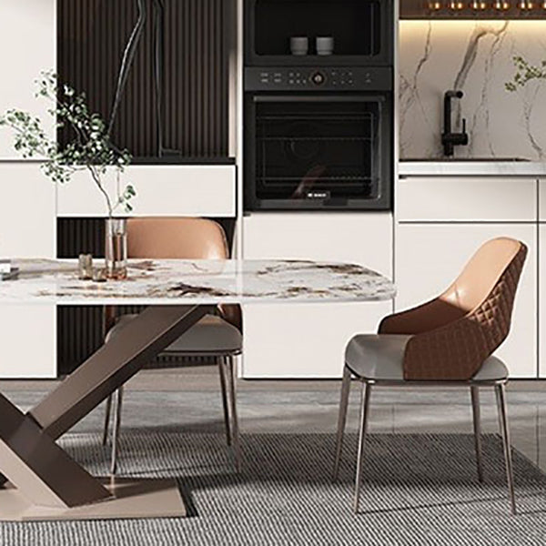 Upholstered Side Chair Glam Style Open Back Dining Accent Chair