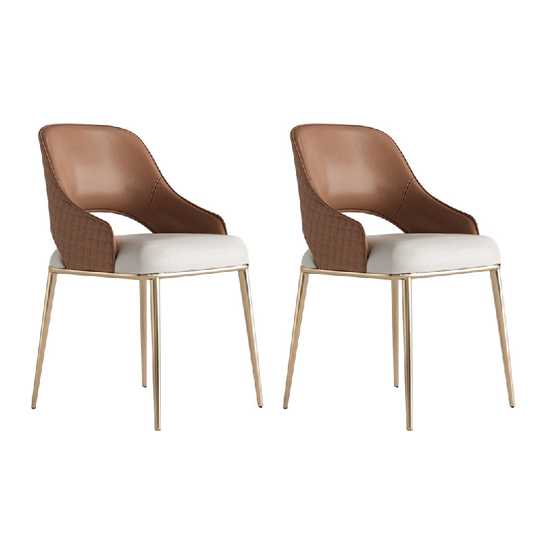 Upholstered Side Chair Glam Style Open Back Dining Accent Chair