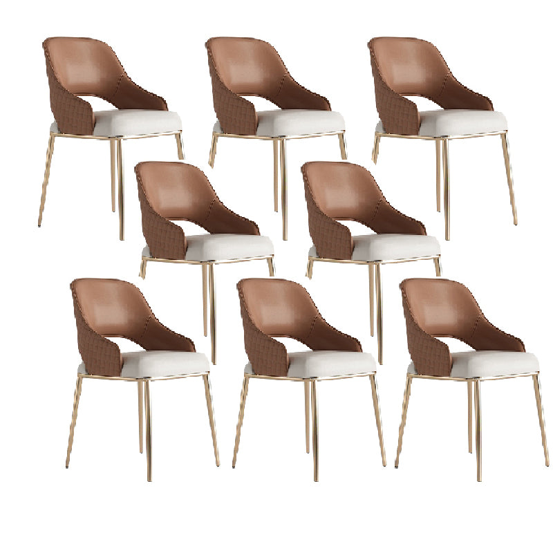 Upholstered Side Chair Glam Style Open Back Dining Accent Chair