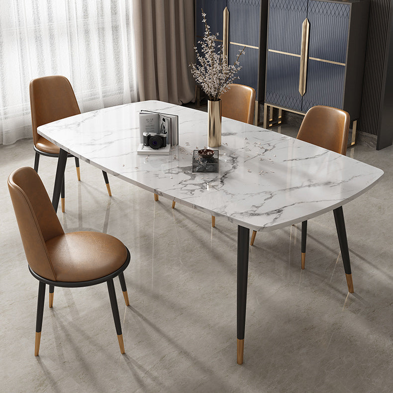 Nordic Dining Chair Armless Dining Chair with Metal Legs for Home