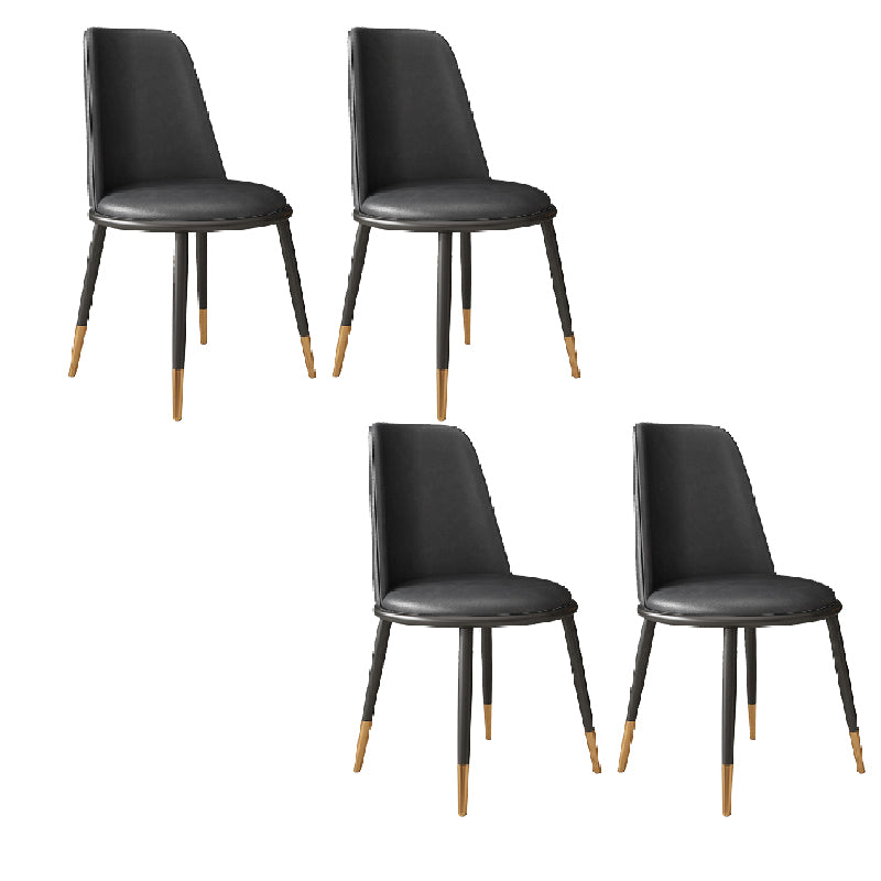 Nordic Dining Chair Armless Dining Chair with Metal Legs for Home