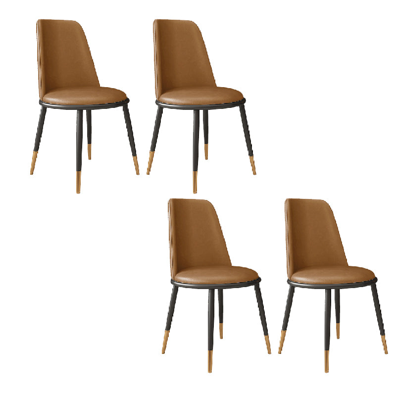 Nordic Dining Chair Armless Dining Chair with Metal Legs for Home