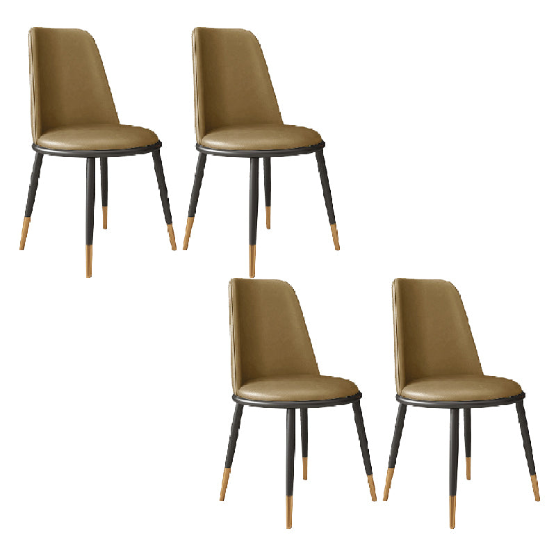 Nordic Dining Chair Armless Dining Chair with Metal Legs for Home