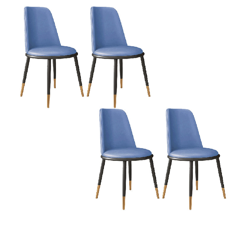Nordic Dining Chair Armless Dining Chair with Metal Legs for Home