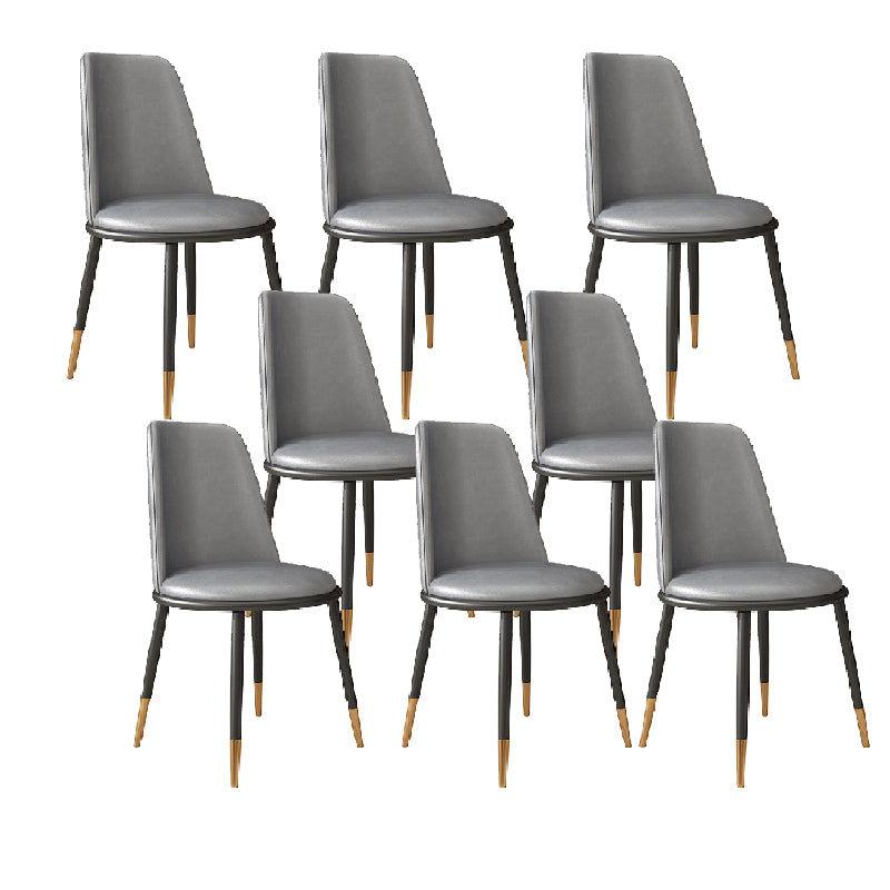 Nordic Dining Chair Armless Dining Chair with Metal Legs for Home