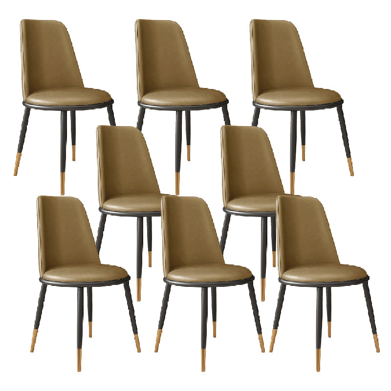 Nordic Dining Chair Armless Dining Chair with Metal Legs for Home