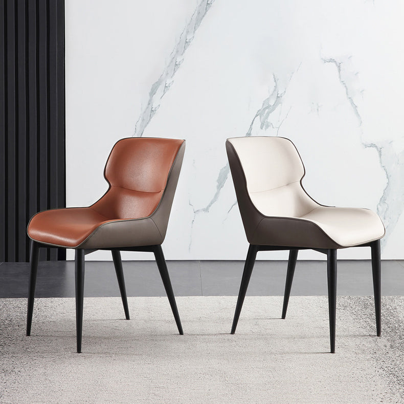 Contemporary Style Dining Chairs Arm Dining Chairs with Metal Legs for Kitchen