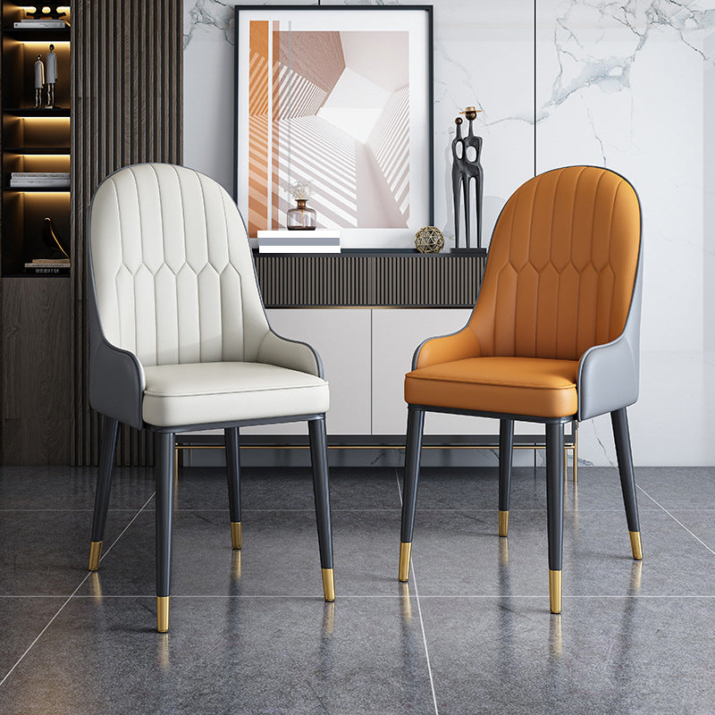 Contemporary Style Dining Chair Arm Dining Chairs with Metal Legs for Kitchen