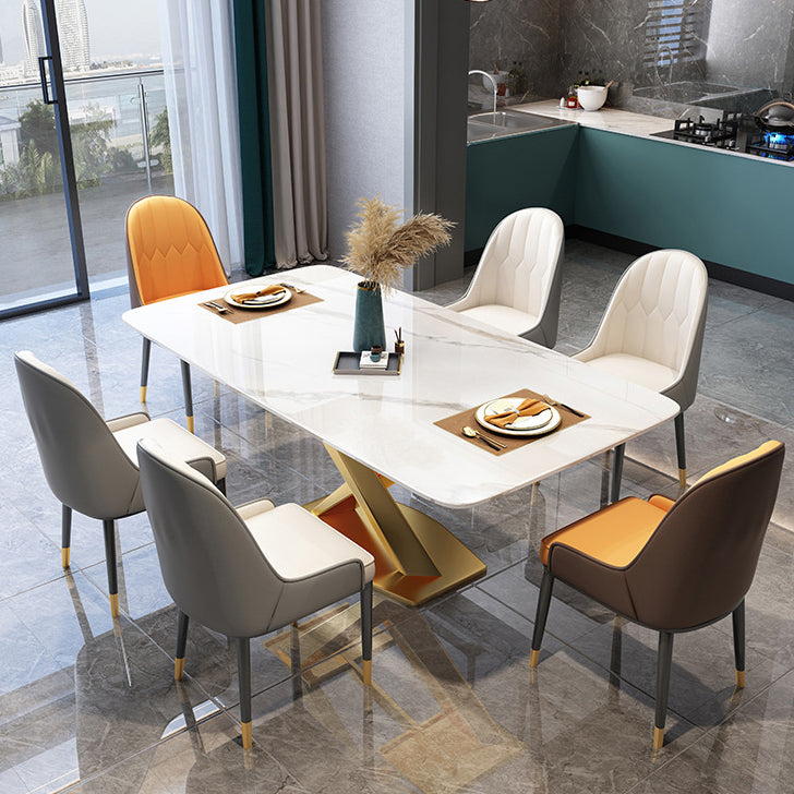 Contemporary Style Dining Chair Arm Dining Chairs with Metal Legs for Kitchen